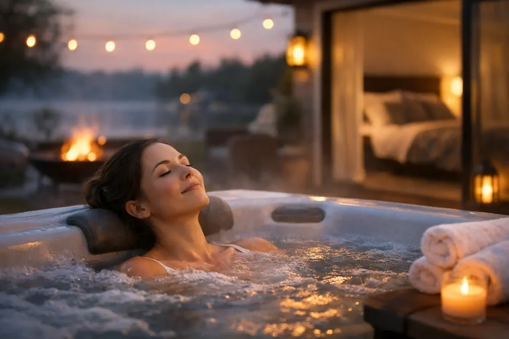 hot tub sleep for a better bedtime routine