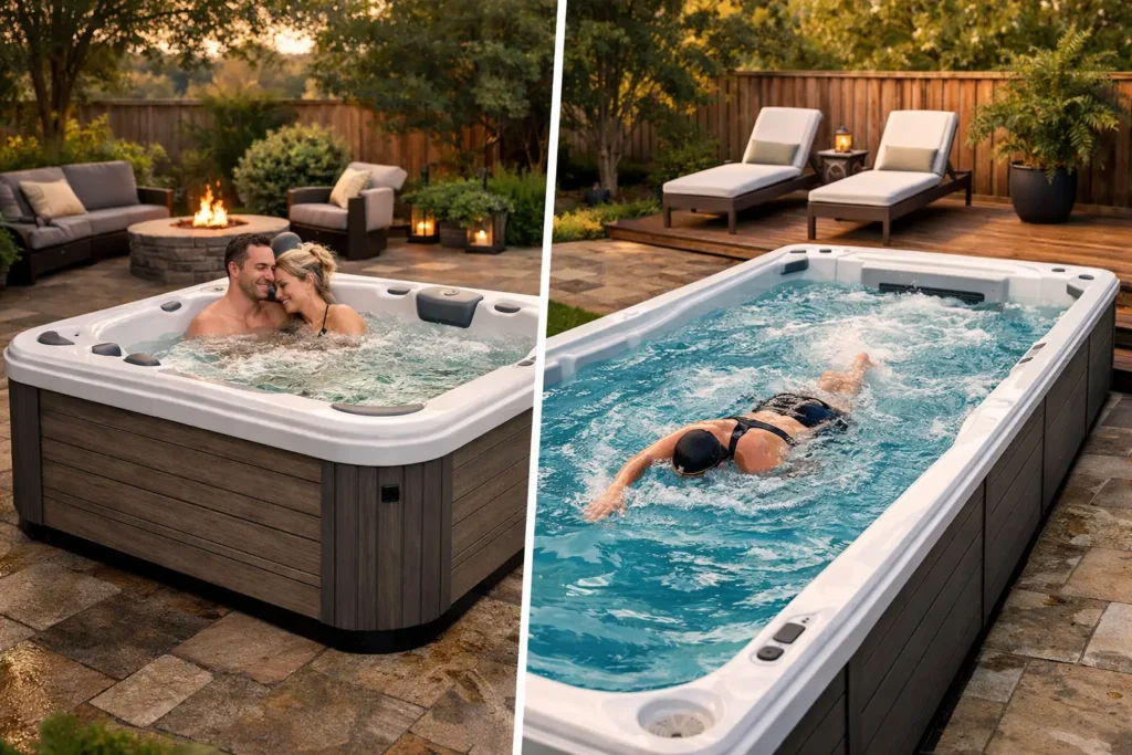 hot tub versus swim spa: which fits your backyard?