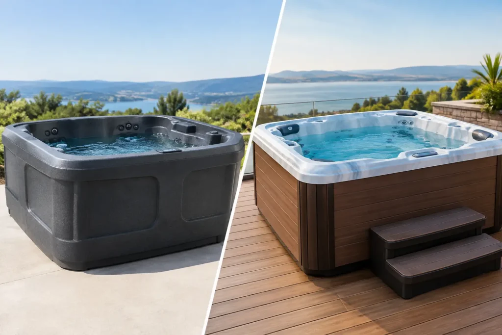 rotomolded versus acrylic hot tubs compared